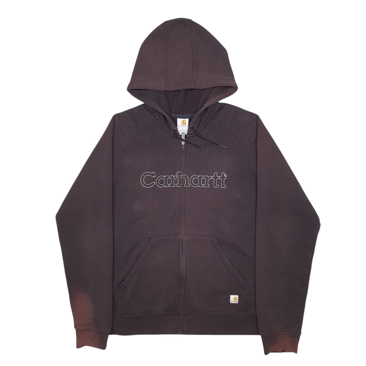 Womens Black Carhartt Spellout Full Zip Jumper