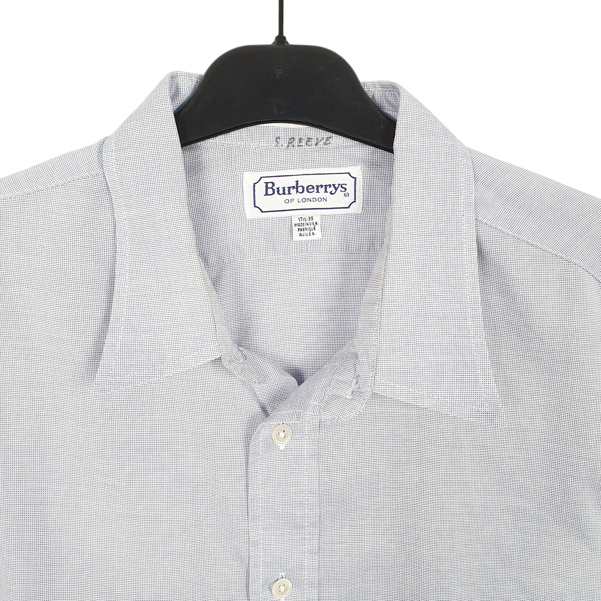 Mens Blue Burberry London Made In USA Long Sleeve Shirt