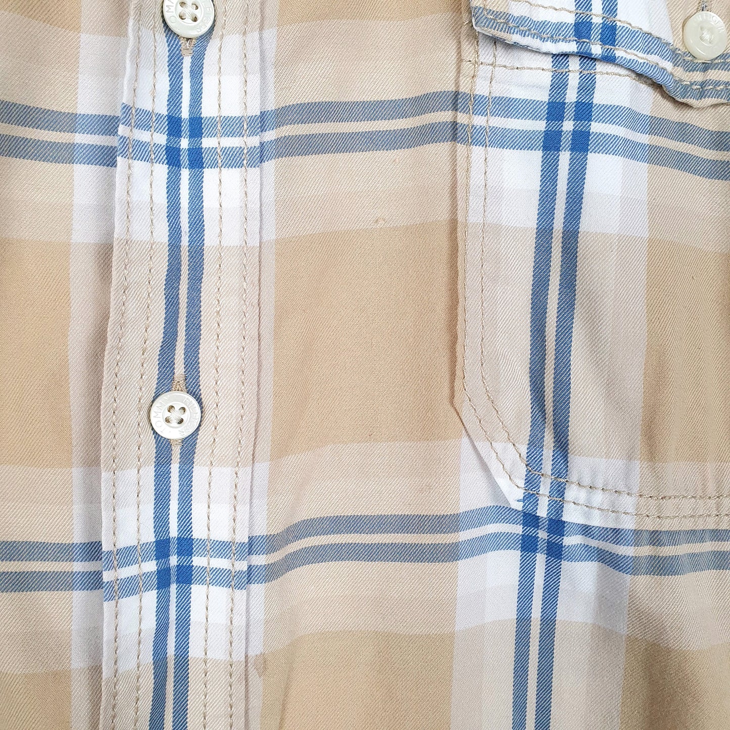 Mens Tan Tommy Hilfiger  Short Sleeve Shirt