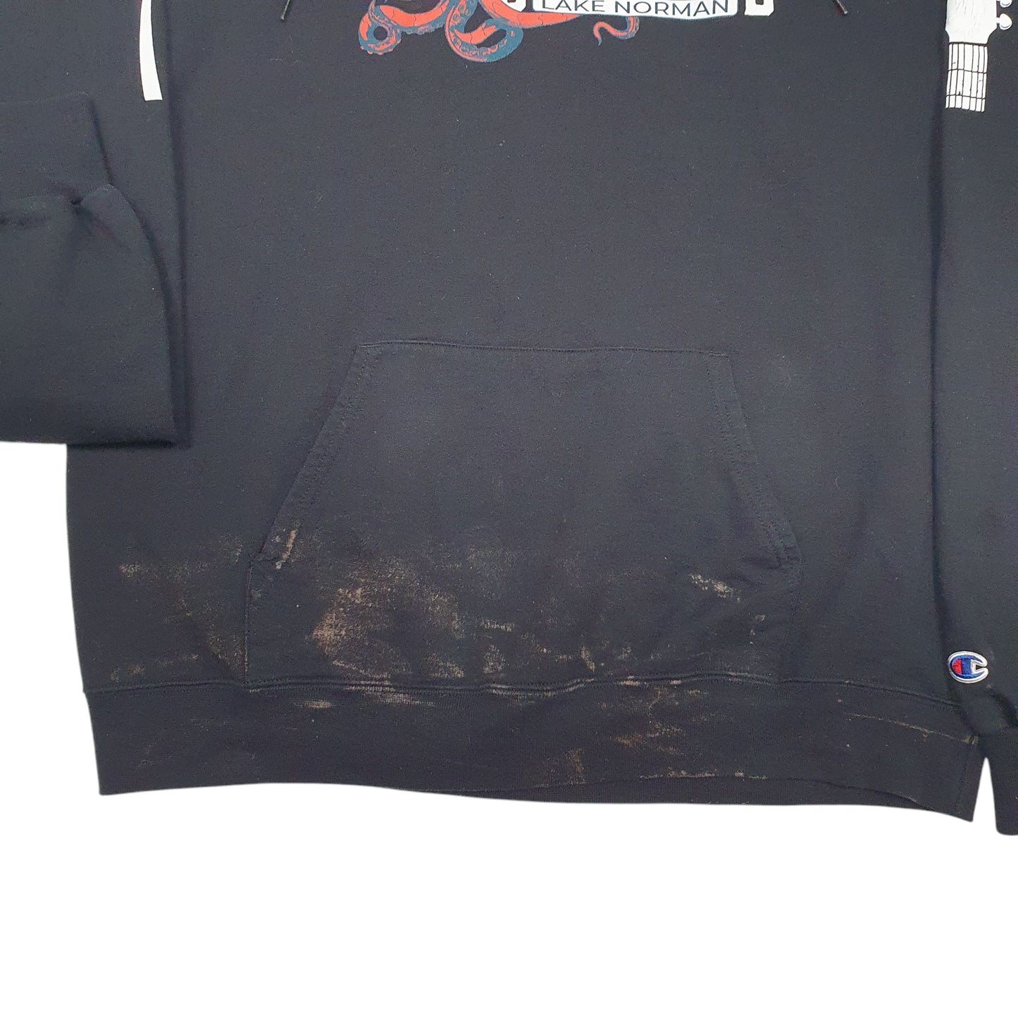 Mens Black Champion Boatyard Lake Norman Hoodie Jumper