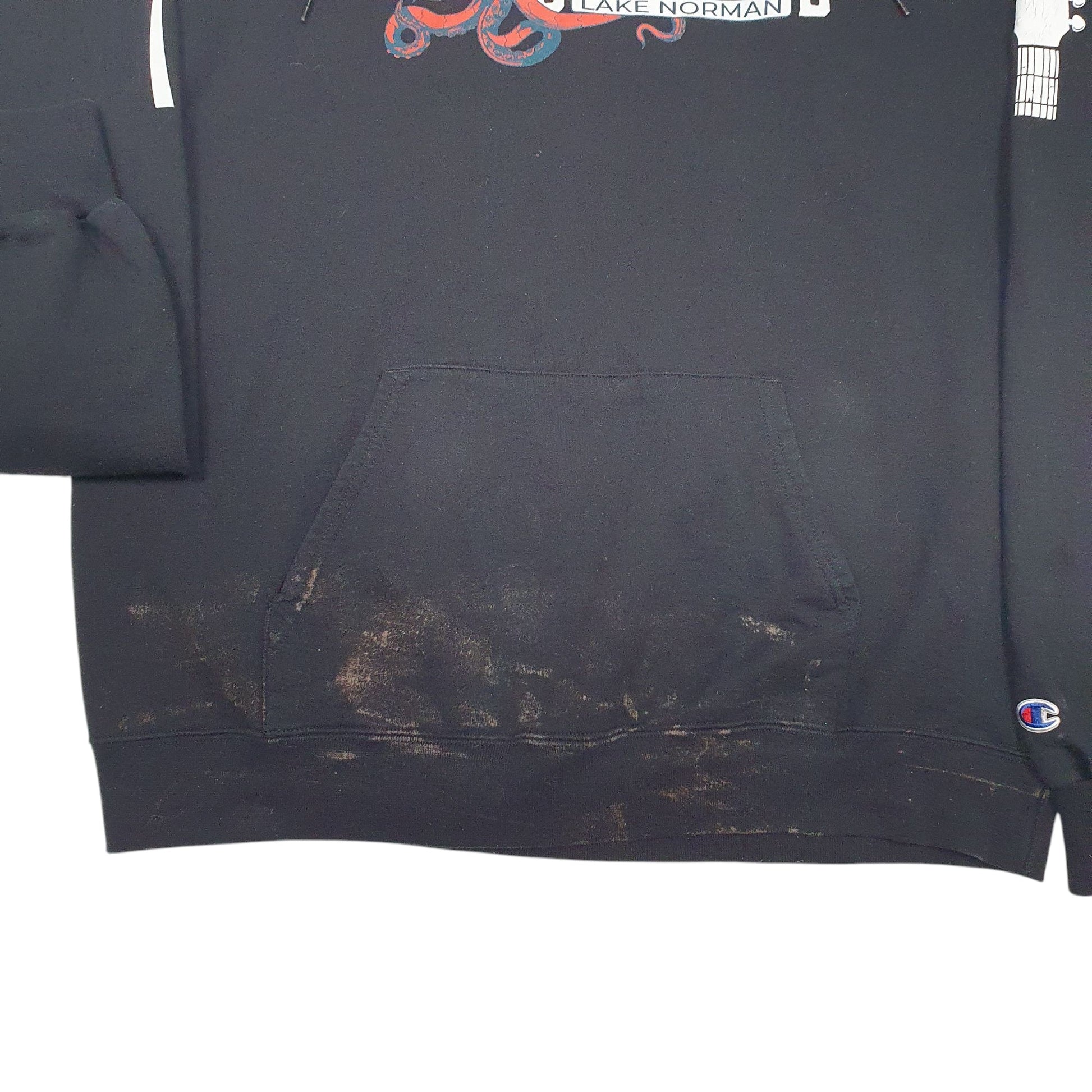 Mens Black Champion Boatyard Lake Norman Hoodie Jumper