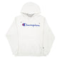 Mens White Champion Spellout Hoodie Jumper