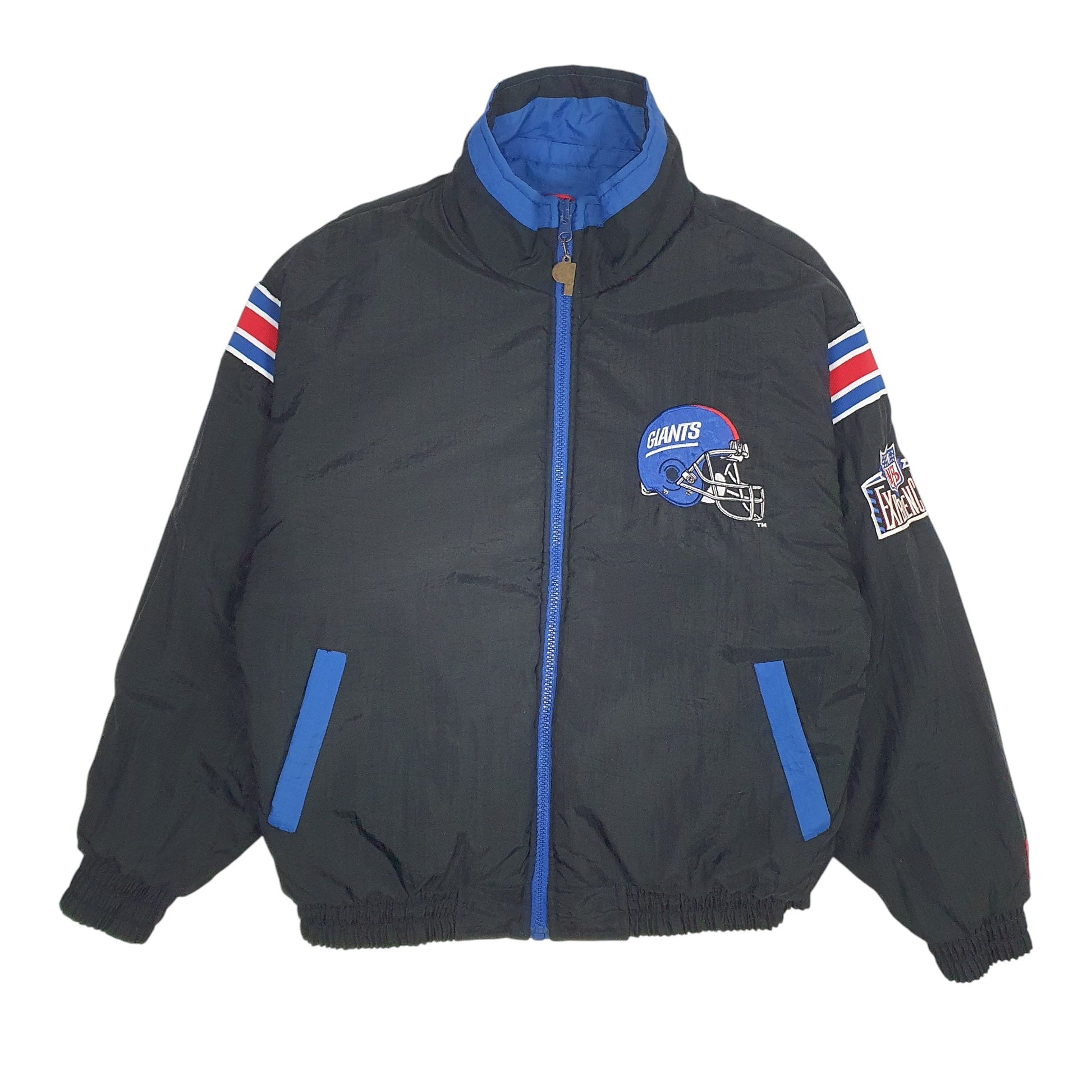 Mens Blue Pro Player NFL New York Giants Reversible Vintage 90s  Coat