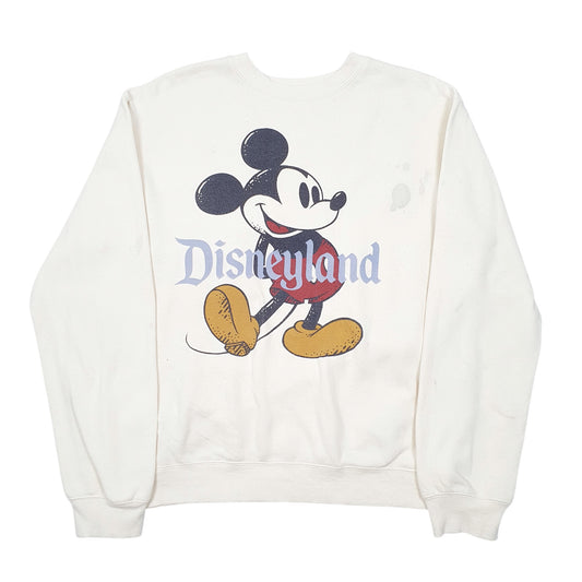 Mens Cream Disney Disneyland Mickey Mouse Spellout Crewneck Jumper