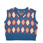 Womens Blue Cider V Neck Vest Jumper