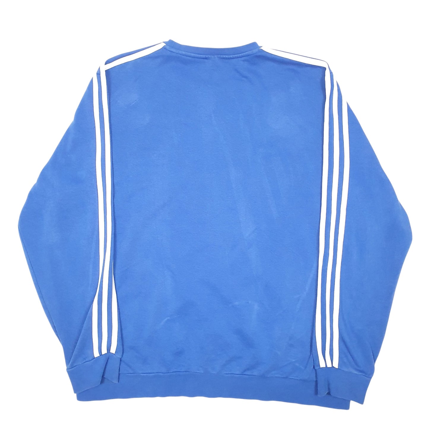 Mens Blue Adidas Spellout Crewneck Jumper