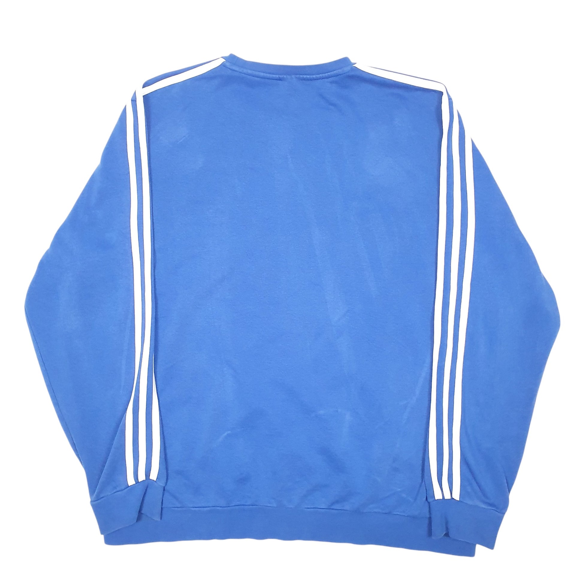 Mens Blue Adidas Spellout Crewneck Jumper