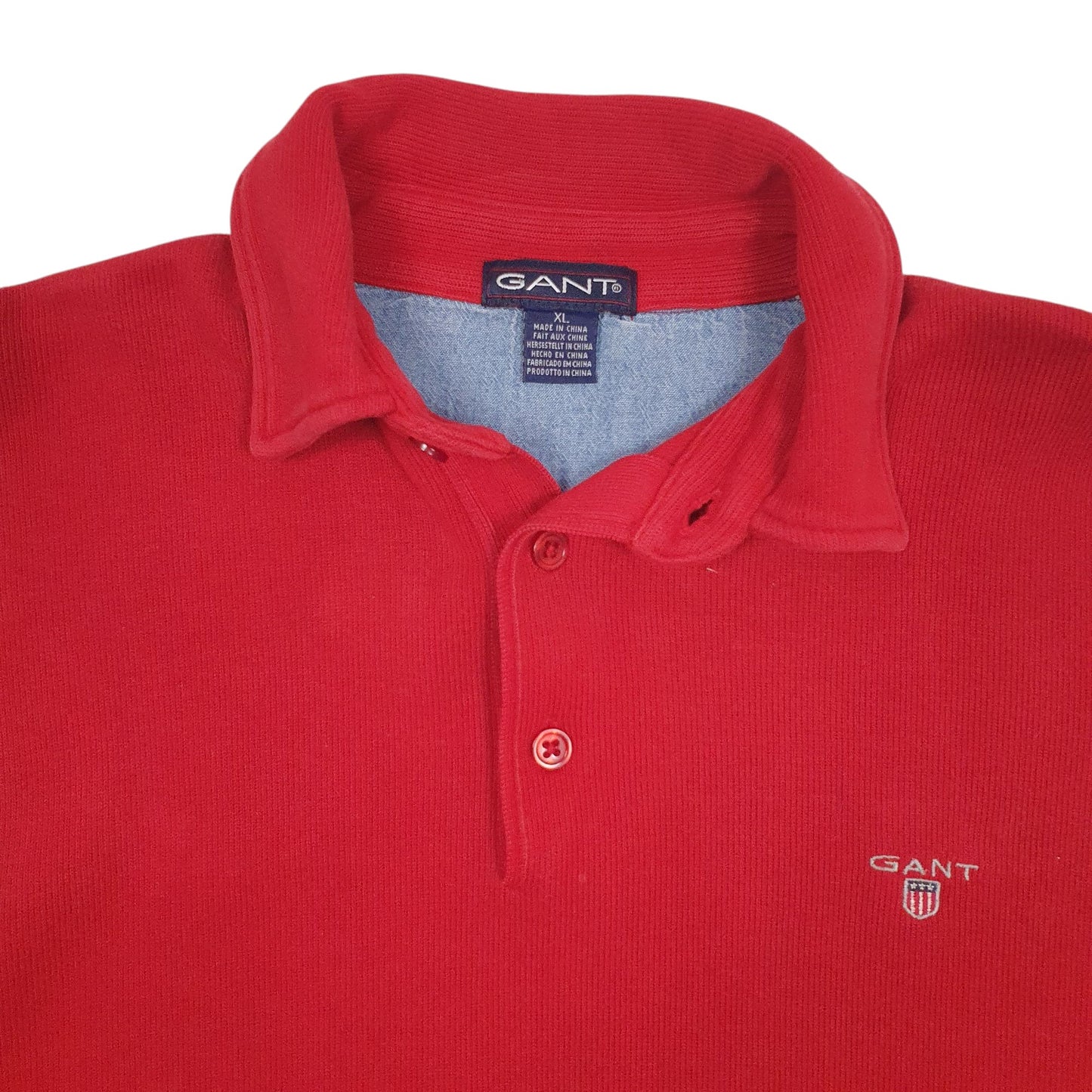 Mens Red Gant Vintage Rugby Crewneck Jumper