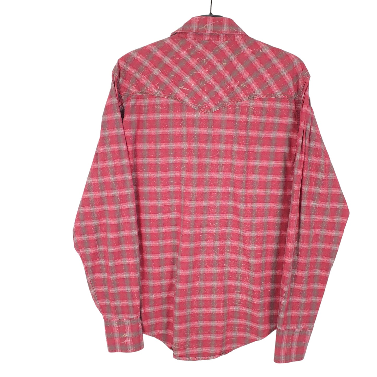 Mens Red Wrangler Retro Western Long Sleeve Shirt
