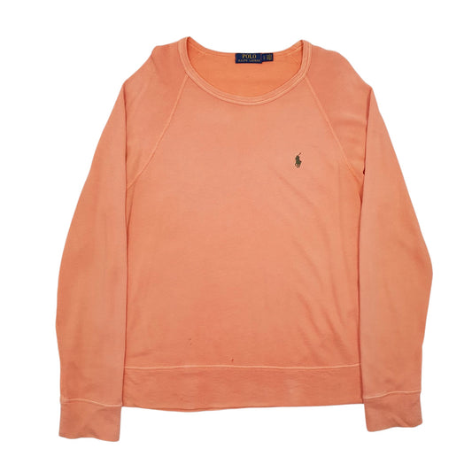 Mens Orange Polo Ralph Lauren Lightweight Crewneck Jumper