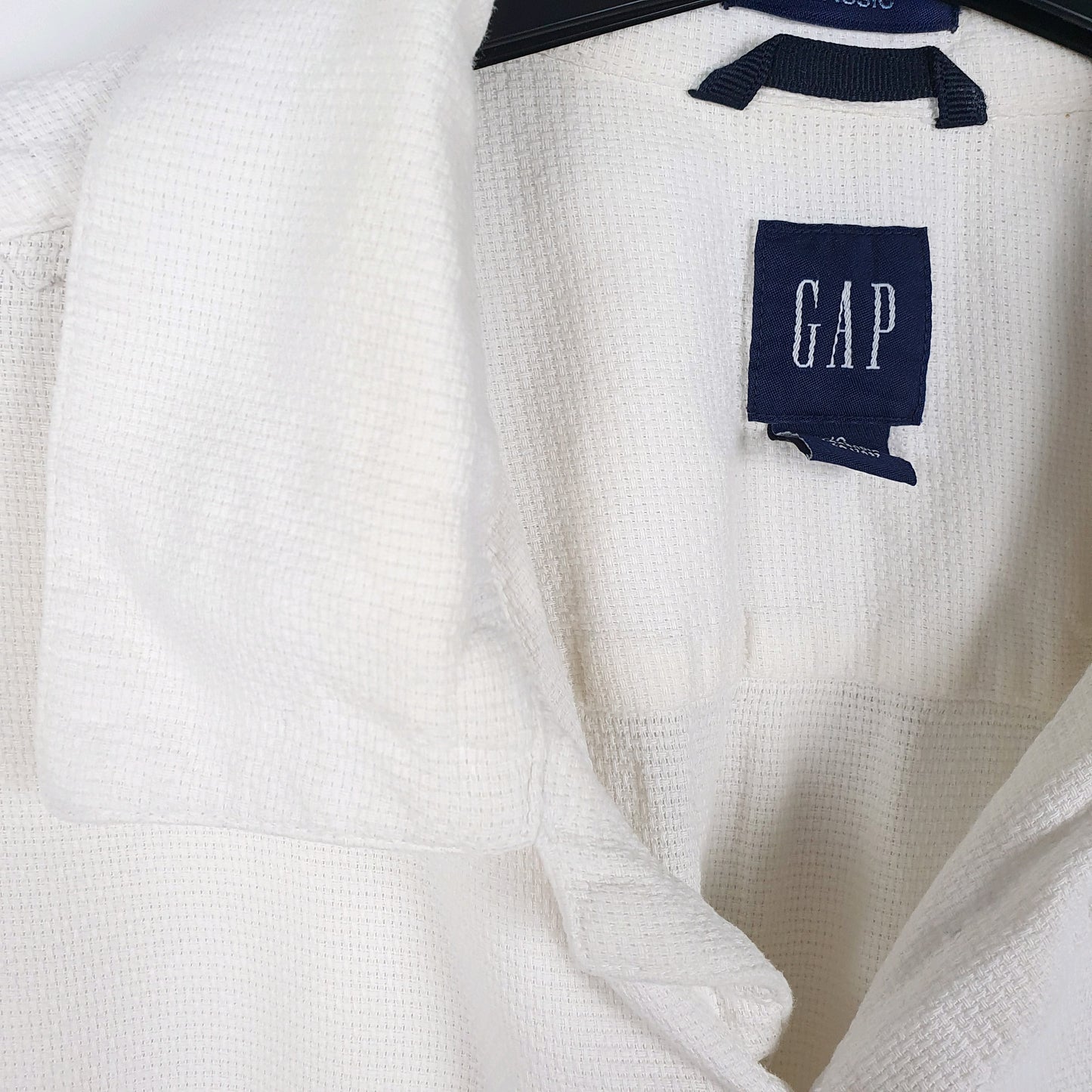 Mens Cream Gap Classic Short Sleeve Shirt