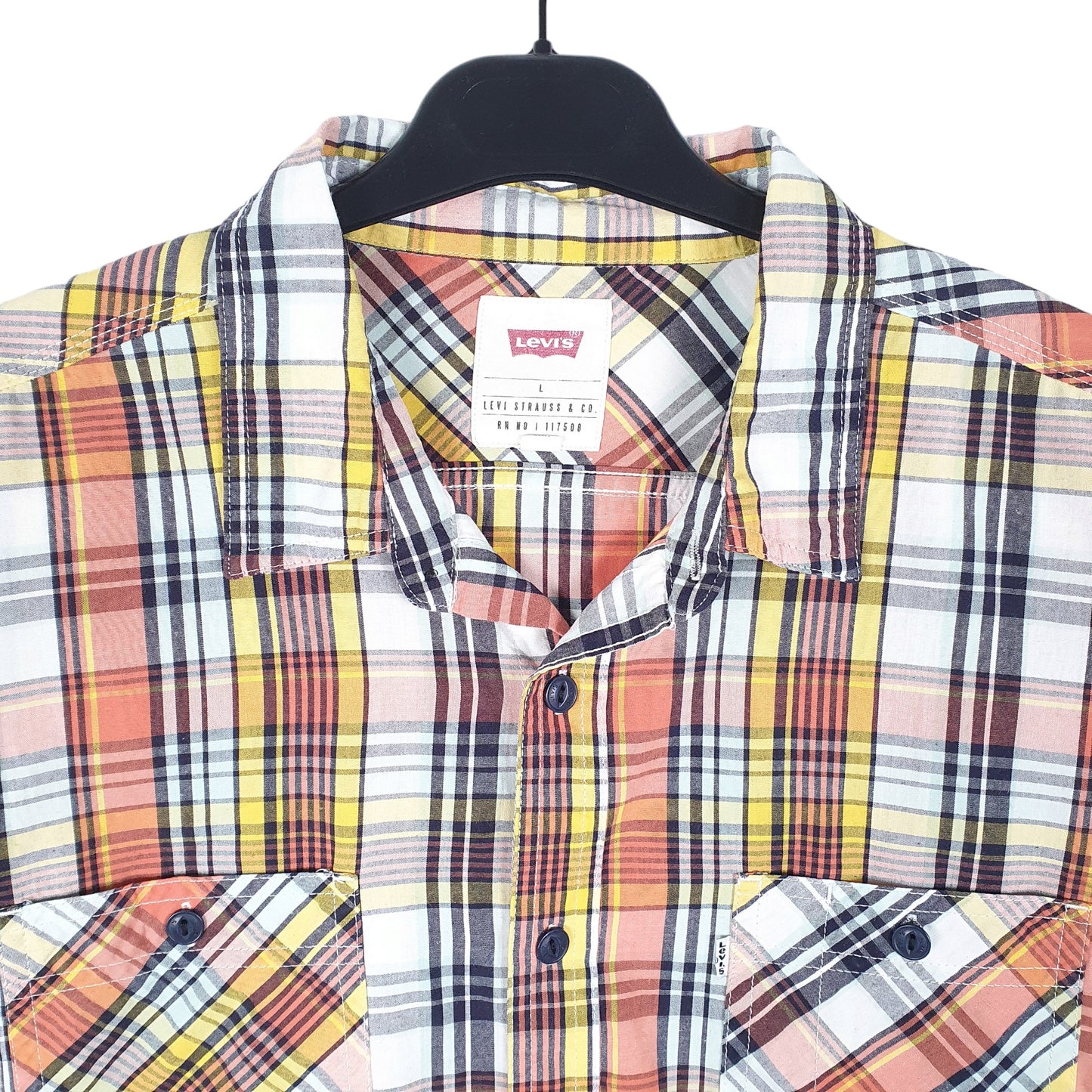 Mens Orange Levis Casual Summer Short Sleeve Shirt