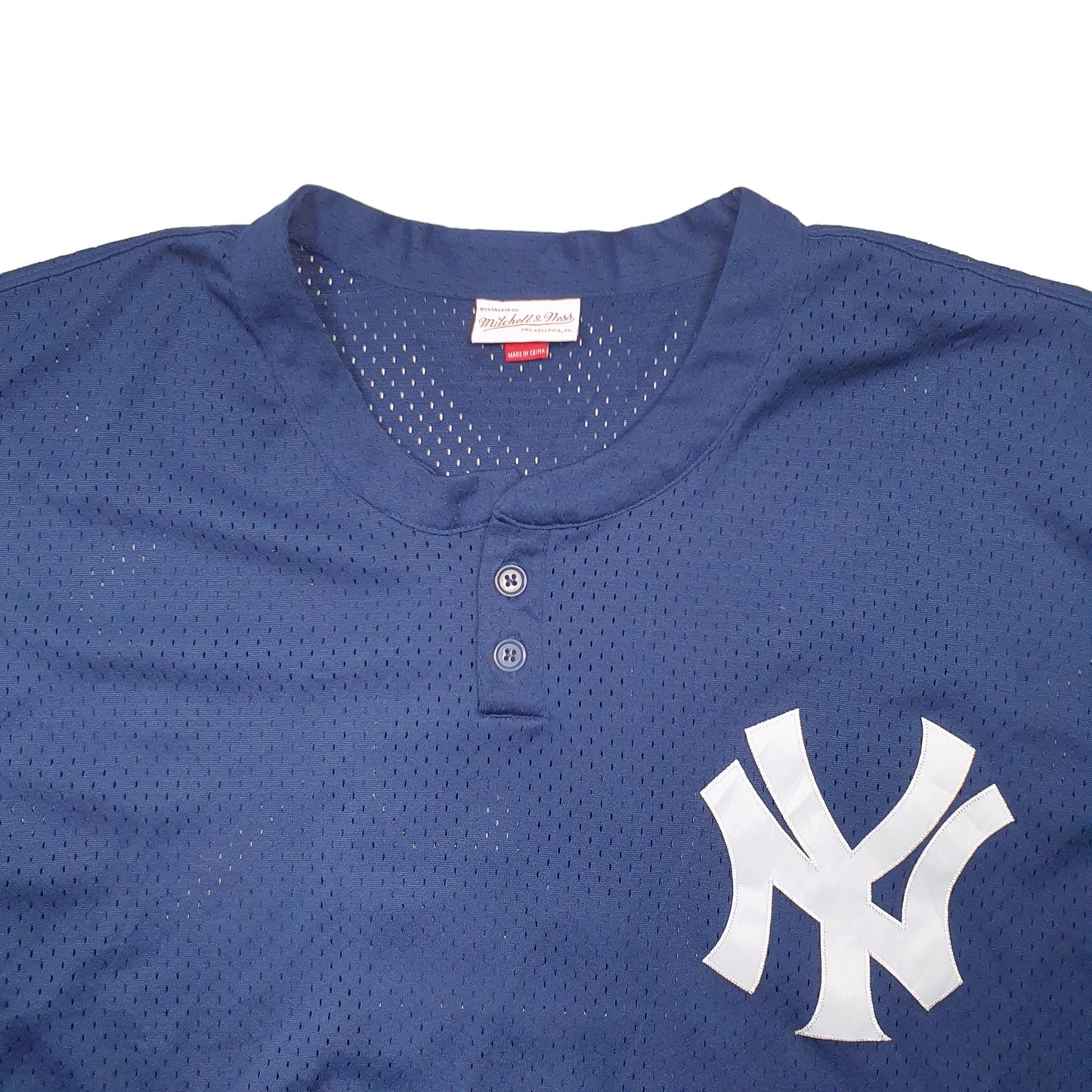 Mens Navy Mitchell & Ness MLB Baseball Jersey New York Yankees Short Sleeve T Shirt