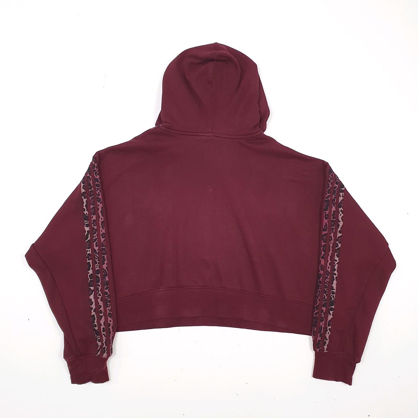 Womens Burgundy Adidas Croptop Hoodie Jumper