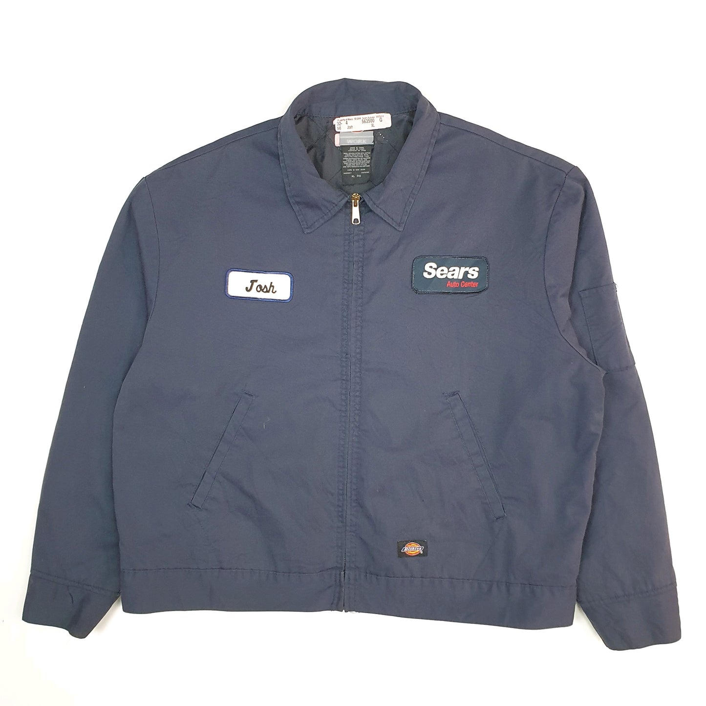 Mens Navy Dickies Harrington Bomber V Neck Coat