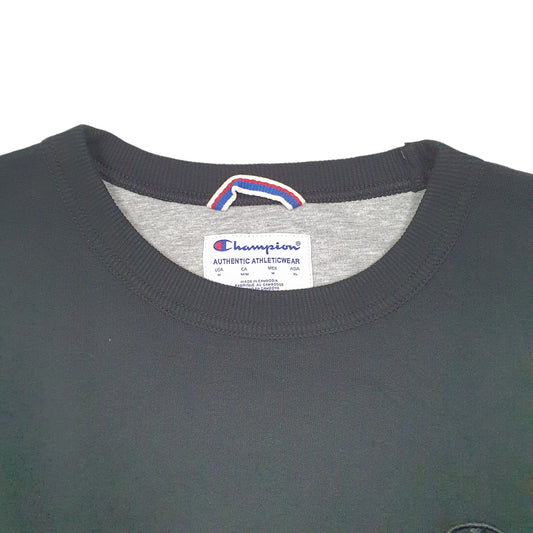 Mens Black Champion  Crewneck Jumper