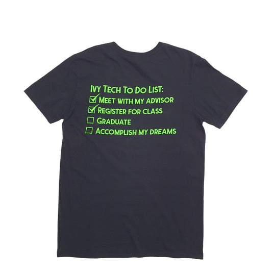 Mens Black Gildan Ivy Tech Spellout Short Sleeve T Shirt