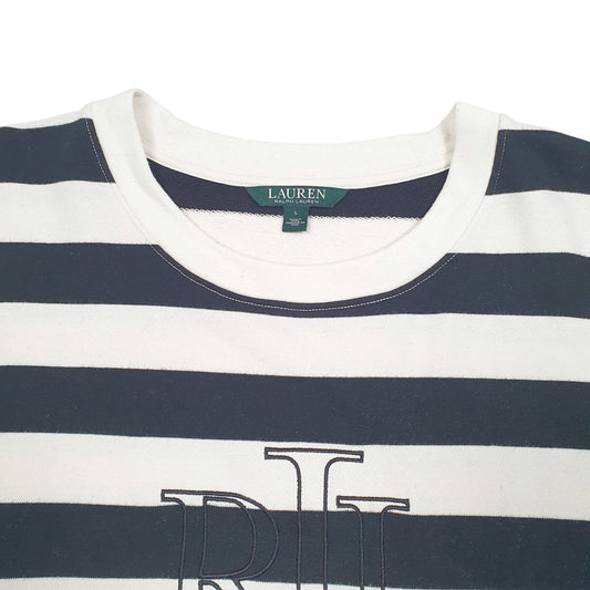 Womens Cream Lauren Ralph Lauren Nautical Stripe Spellout Crewneck Jumper