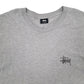 Mens Grey Stussy Spellout Long Sleeve T Shirt
