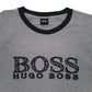 Mens Grey Hugo Boss Spellout Long Sleeve T Shirt