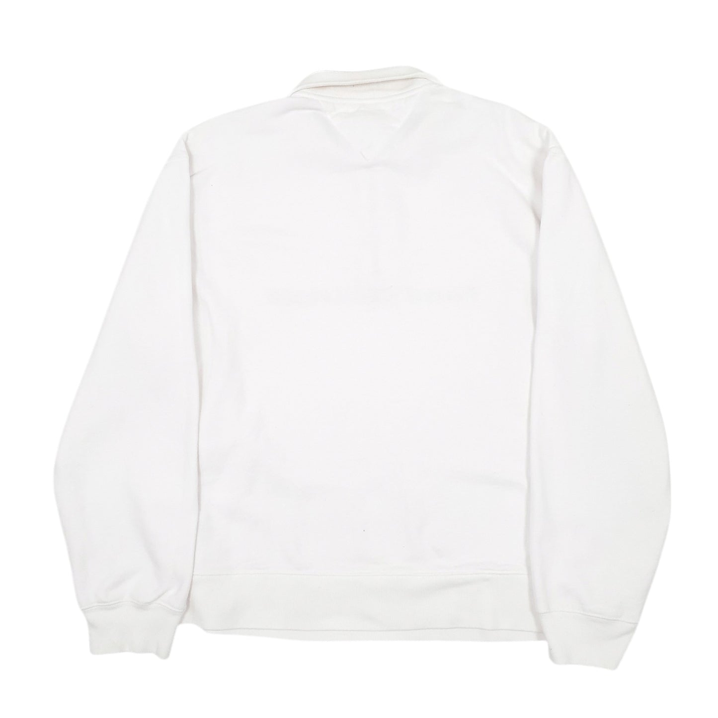 Mens White Tommy Hilfiger Spellout Quarter Zip Jumper