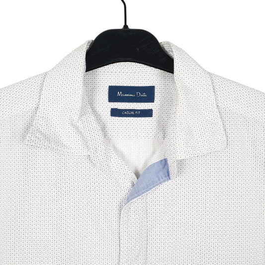 Mens White Massimo Dutti Casual Long Sleeve Shirt
