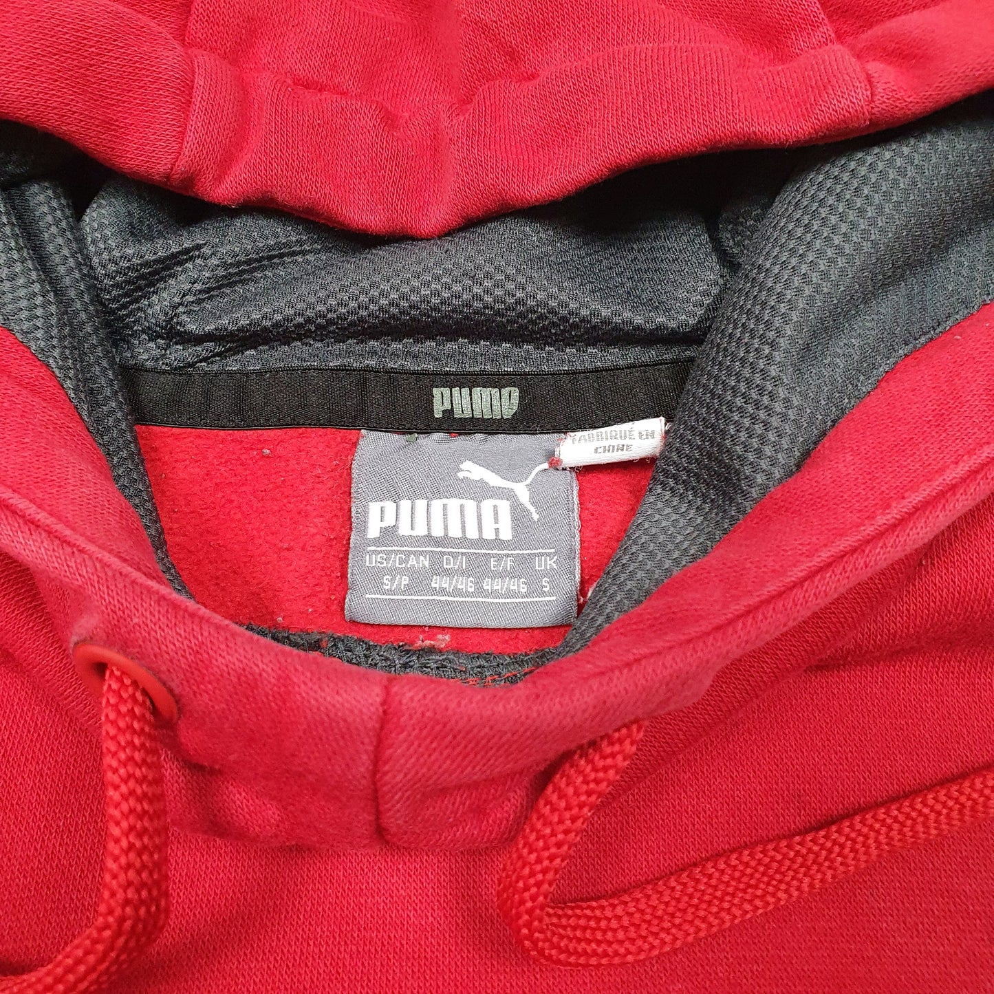 Mens Red Puma Spellout Hoodie Jumper