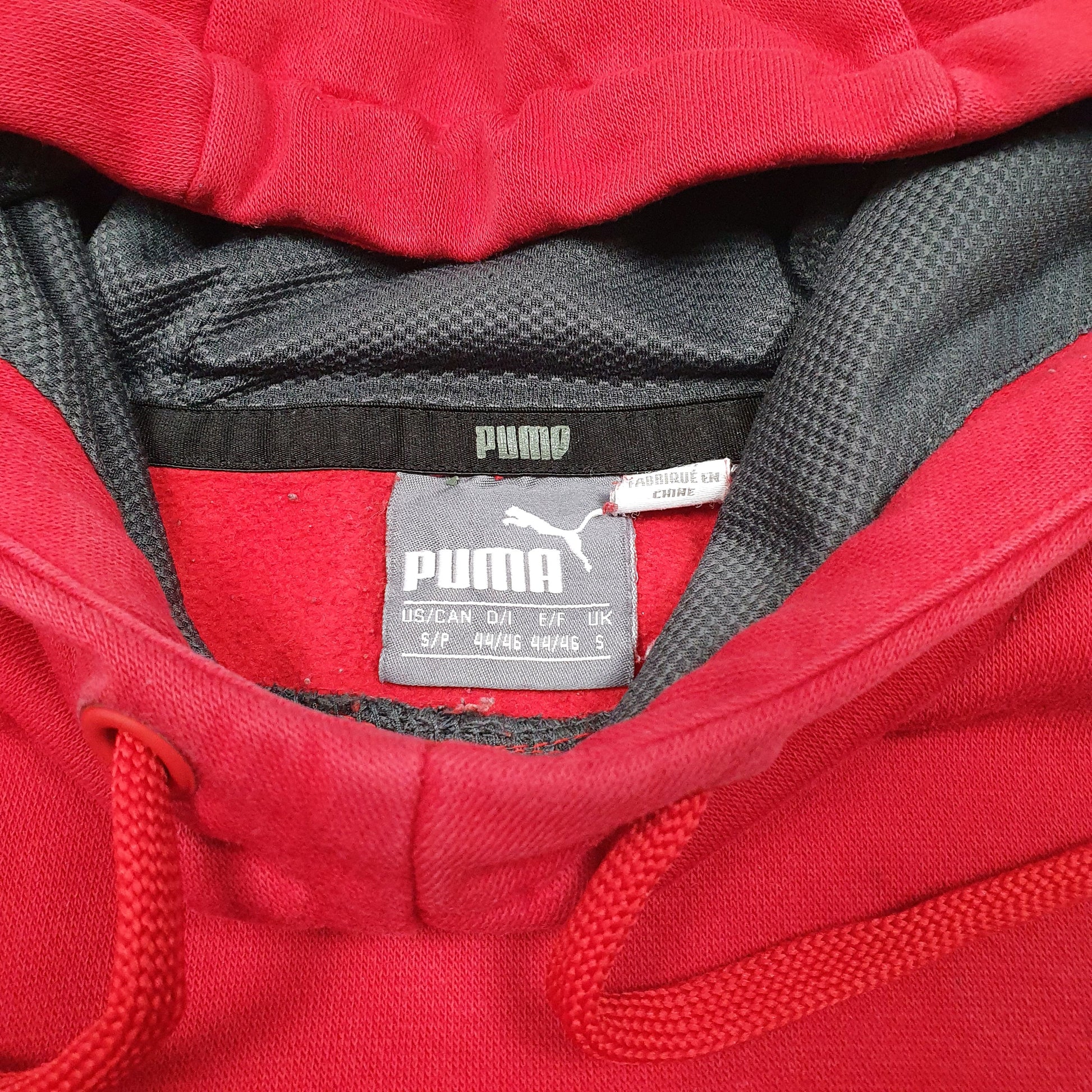Mens Red Puma Spellout Hoodie Jumper