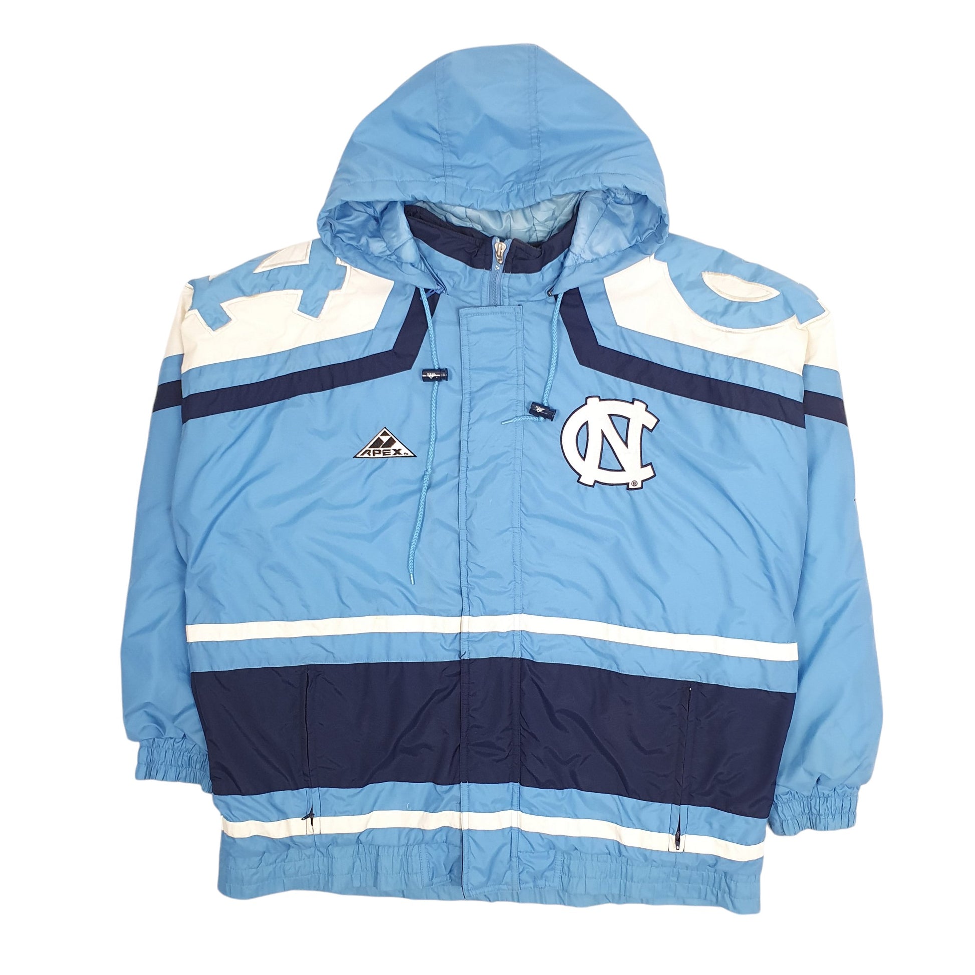 Mens Blue Apex One Vintage 1990s USA College North Carolina Tarheels  Coat