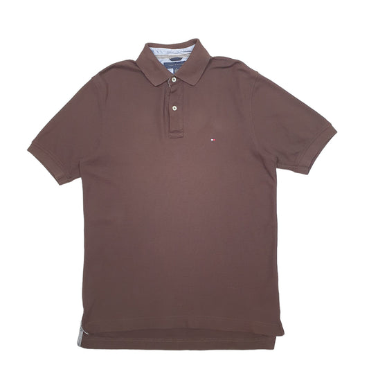 Mens Brown Tommy Hilfiger  Short Sleeve Polo Shirt