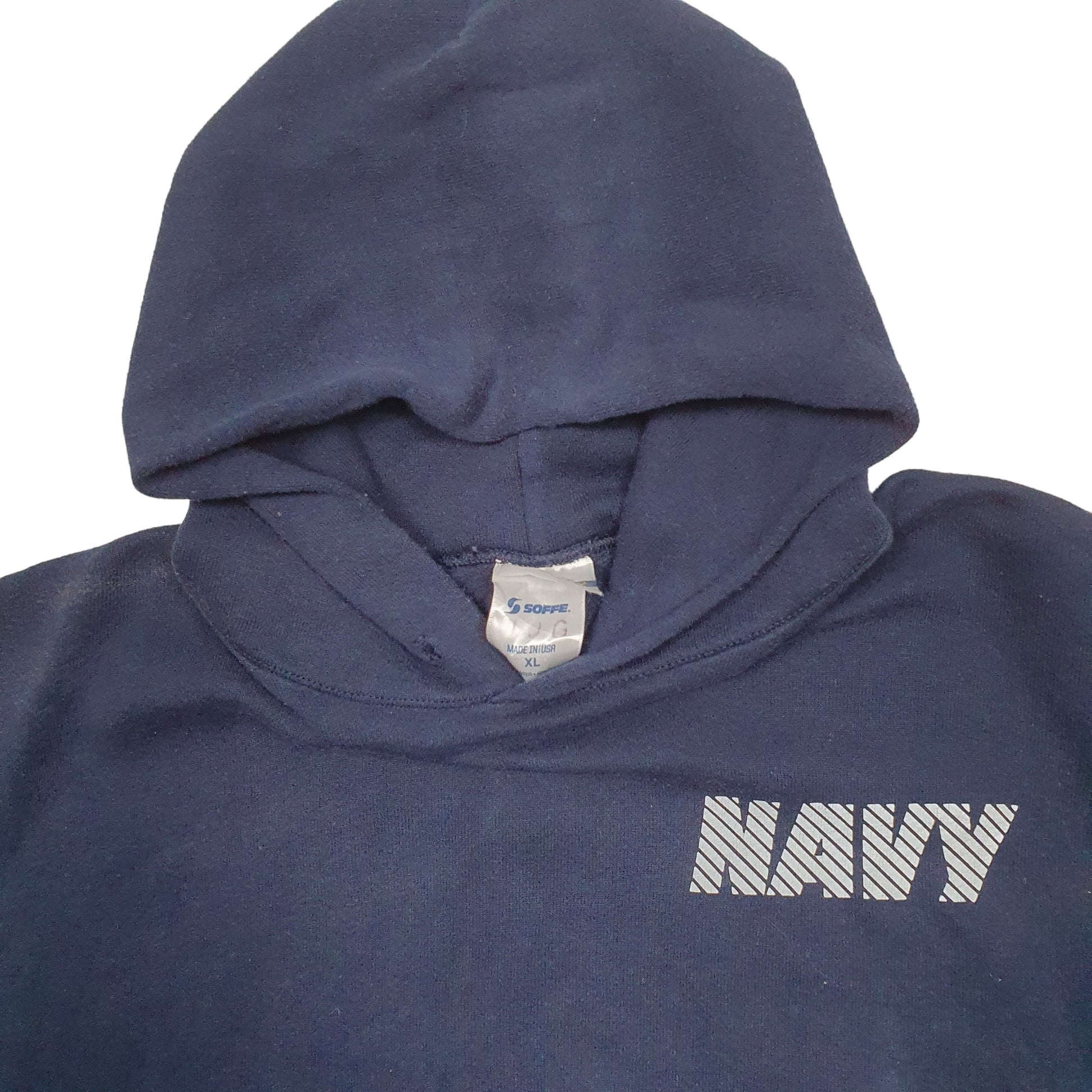 Mens Navy Soffe US Navy USN Made In USA Hoodie Jumper