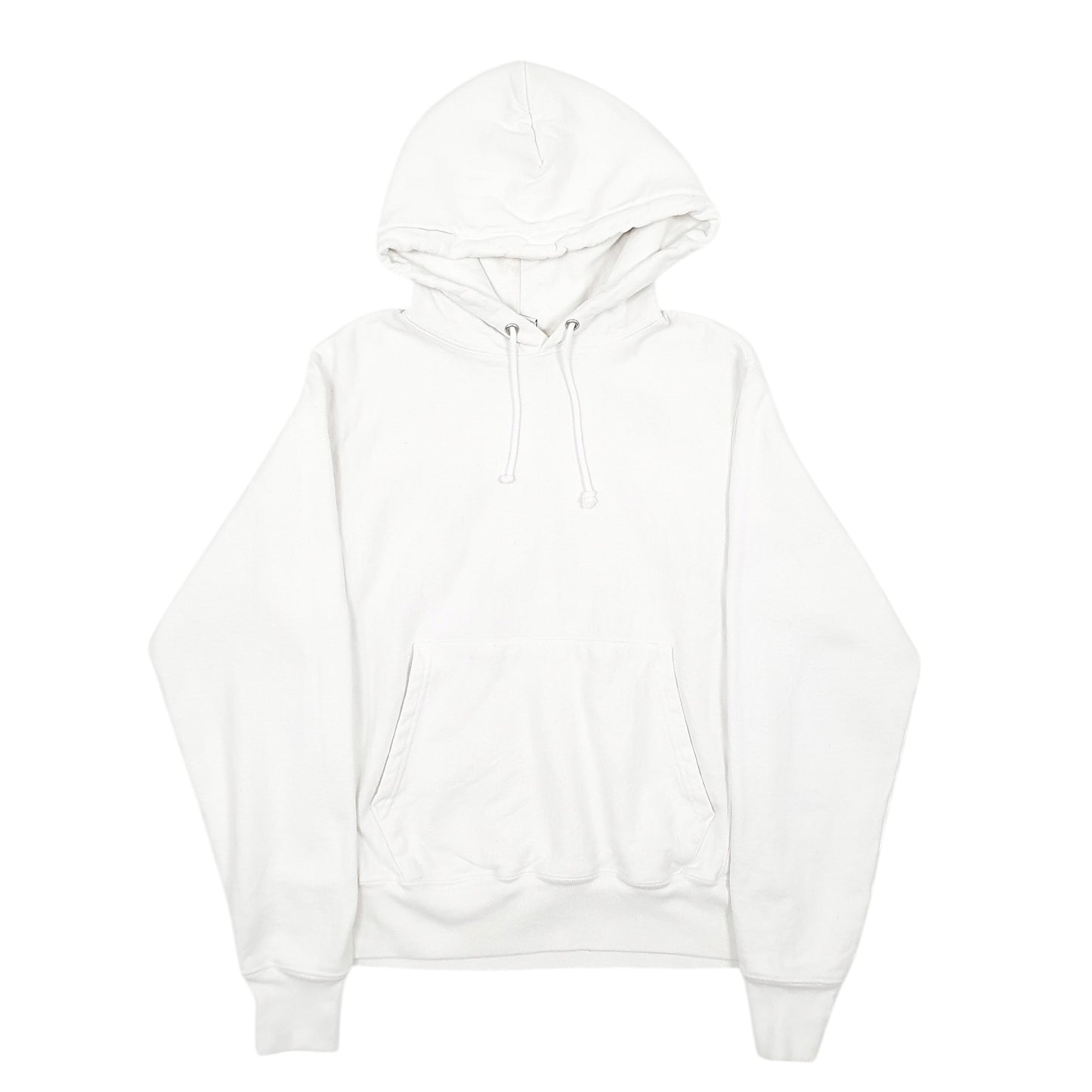 Mens White Champion Reverse Weave Hoodie Jumper