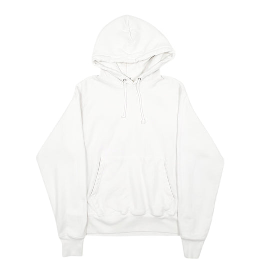 Mens White Champion Reverse Weave Hoodie Jumper