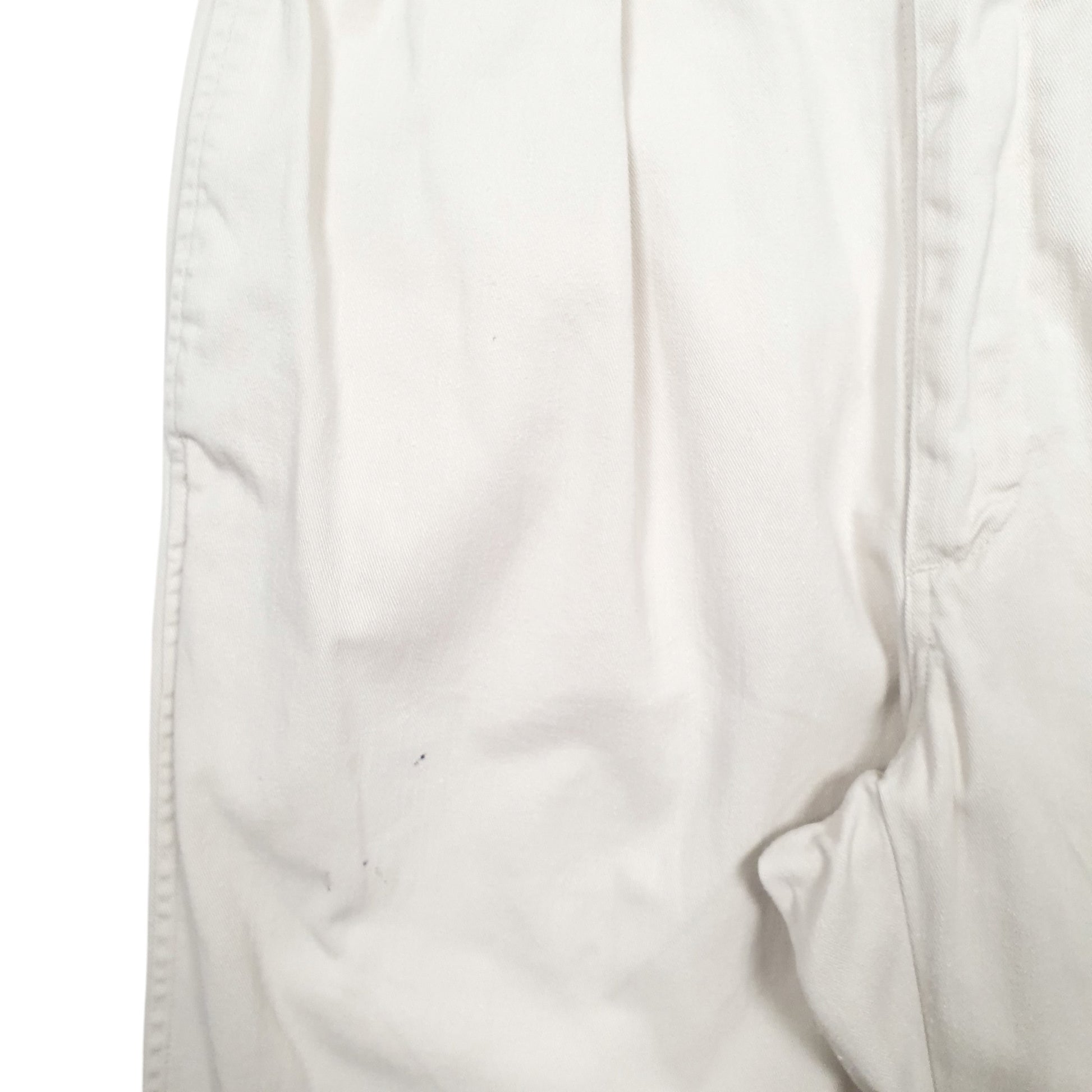 Mens Cream Polo Ralph Lauren Polo Double Pleated Vintage Made In USA Chino Trousers