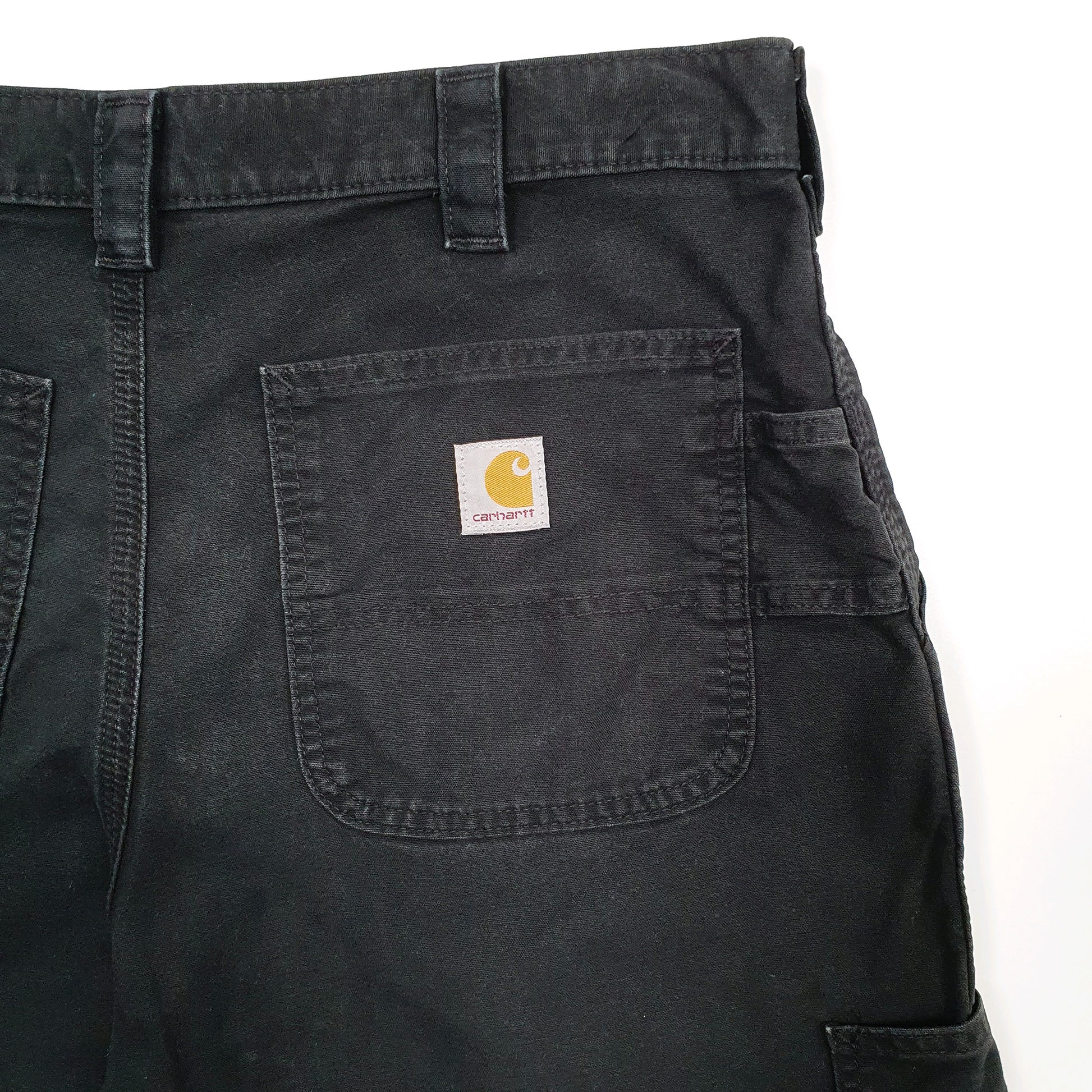 Mens Black Carhartt B147 Workwear Cargo Carpenter Shorts