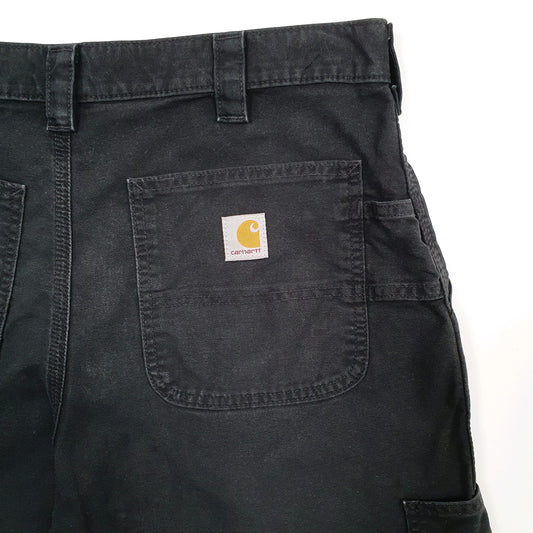 Mens Black Carhartt B147 Workwear Cargo Carpenter Shorts