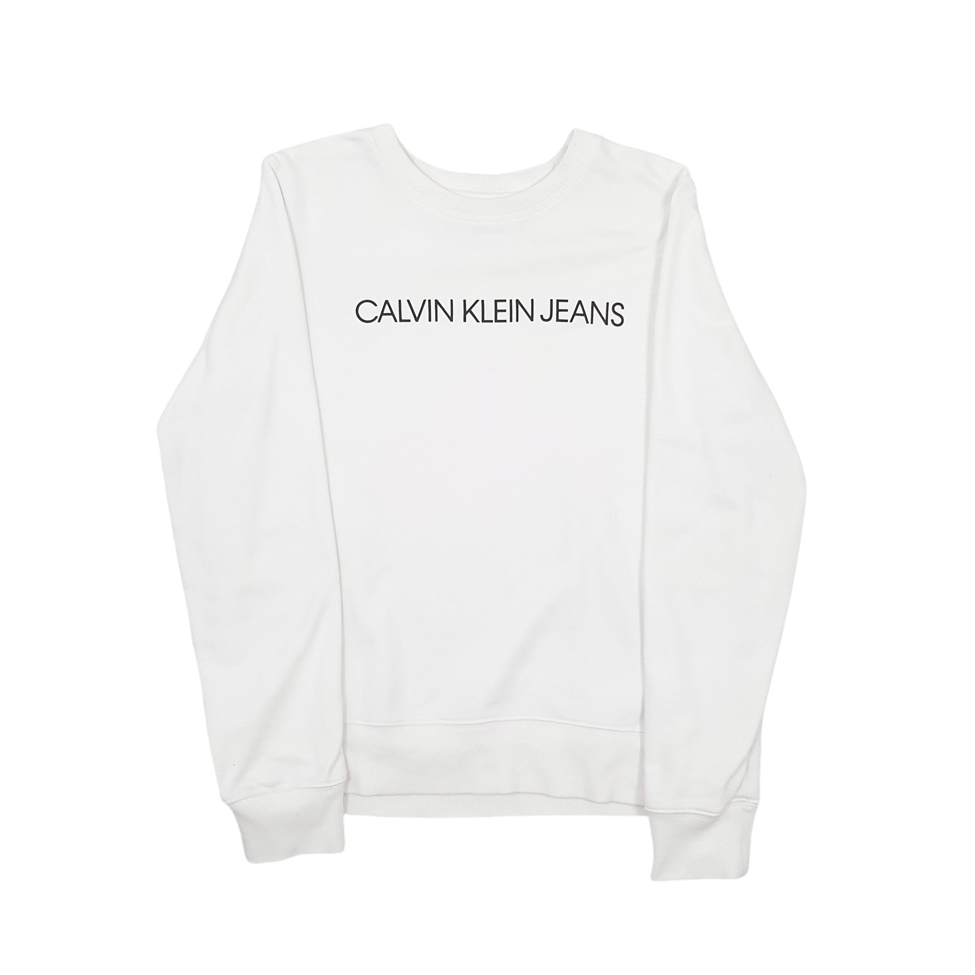 Mens White Calvin Klein Jeans  Crewneck Jumper