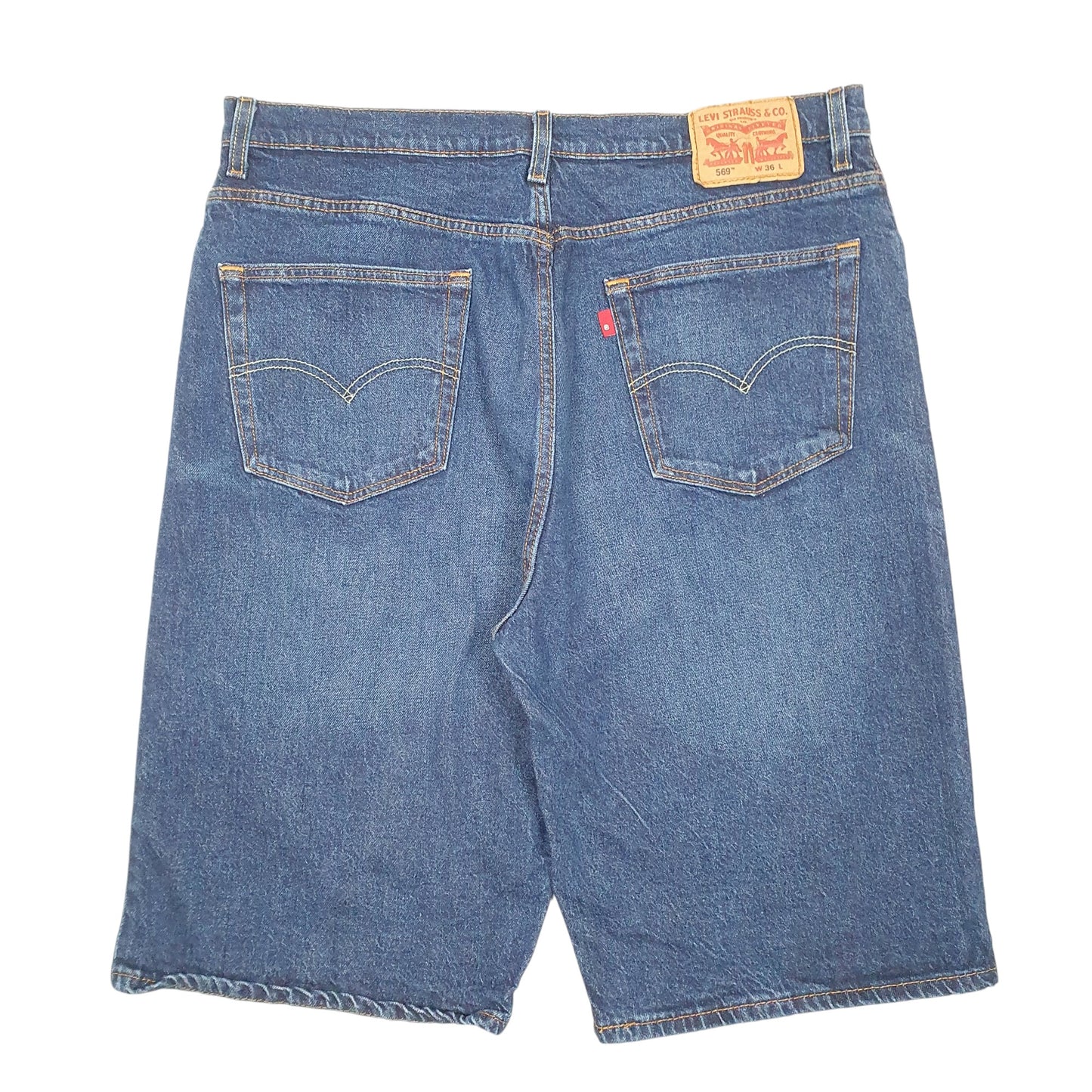 Mens Blue Levis Loose 569 Jorts Denim Shorts