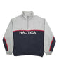 Womens Grey Nautica Spellout Quarter Zip Jumper