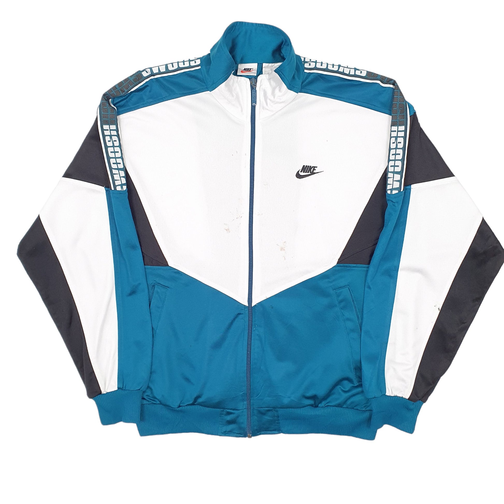 Mens Nike Blue Full Zip Vintage 1990s Tracksuit Top Jumper M