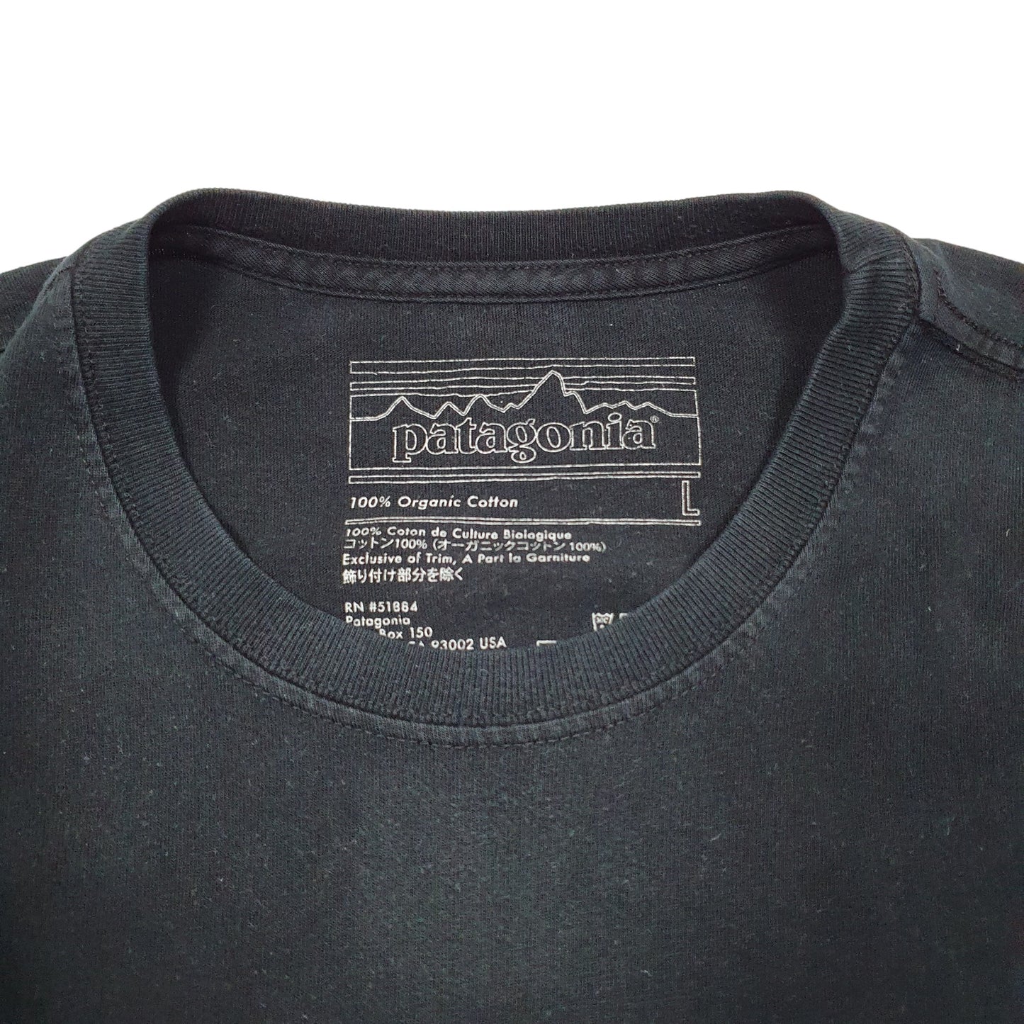 Mens Black Patagonia Spellout Short Sleeve T Shirt