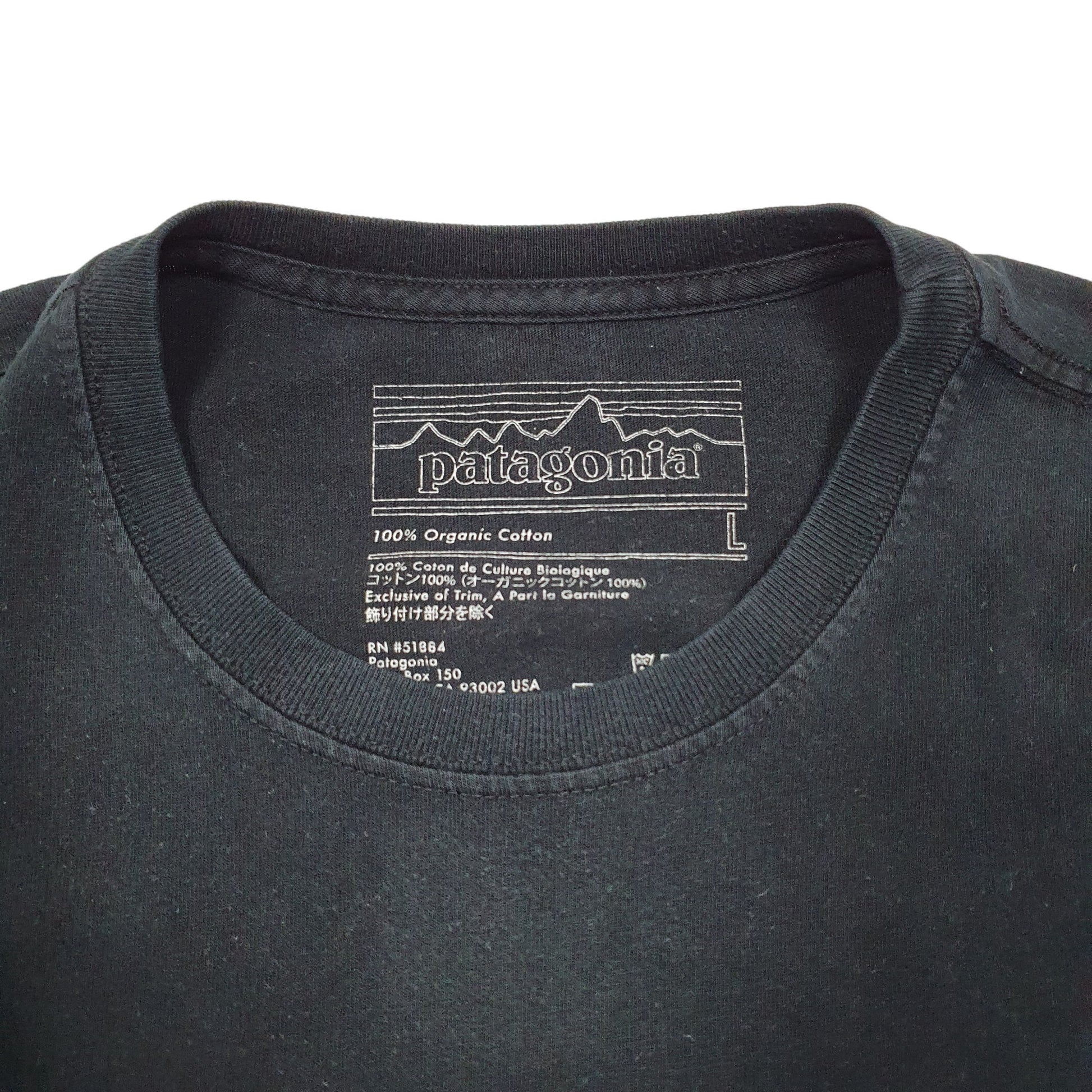 Mens Black Patagonia Spellout Short Sleeve T Shirt