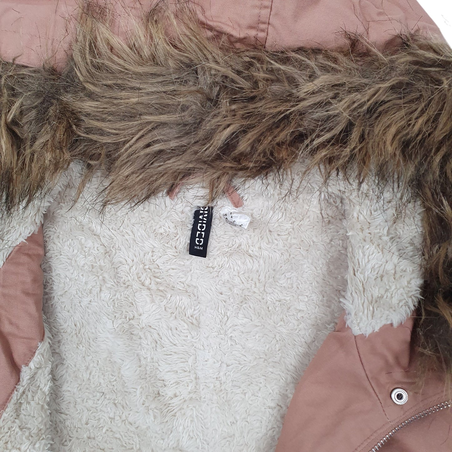 Womens Pink H&M Fishtail  Coat