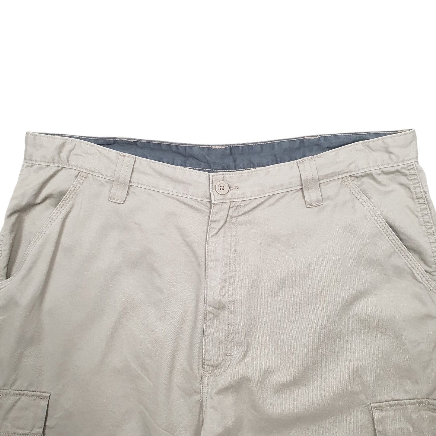 Mens Beige Wrangler Denim Jeans Jorts Cargo Shorts