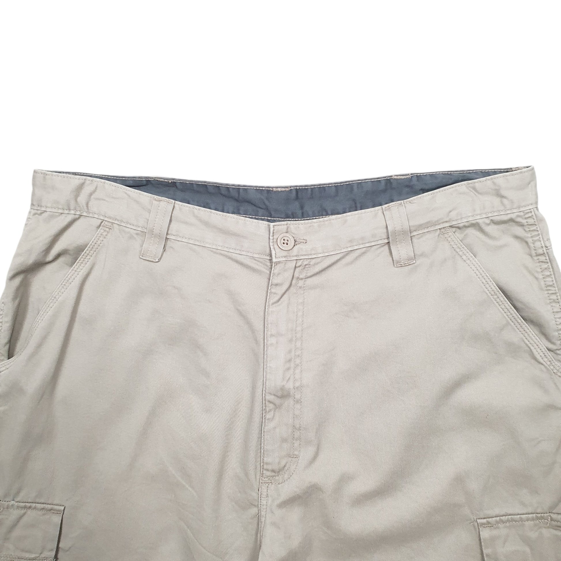 Mens Beige Wrangler Denim Jeans Jorts Cargo Shorts