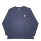 Mens Navy Carhartt  Long Sleeve T Shirt