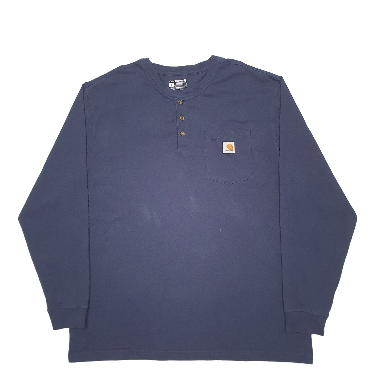 Mens Navy Carhartt  Long Sleeve T Shirt