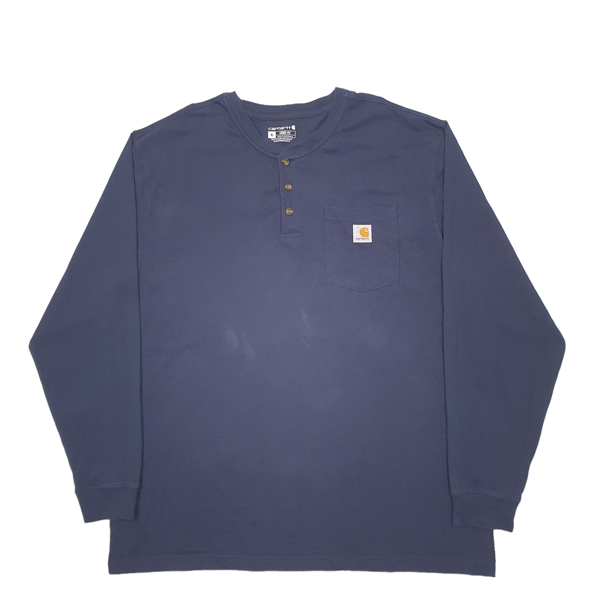 Mens Navy Carhartt  Long Sleeve T Shirt