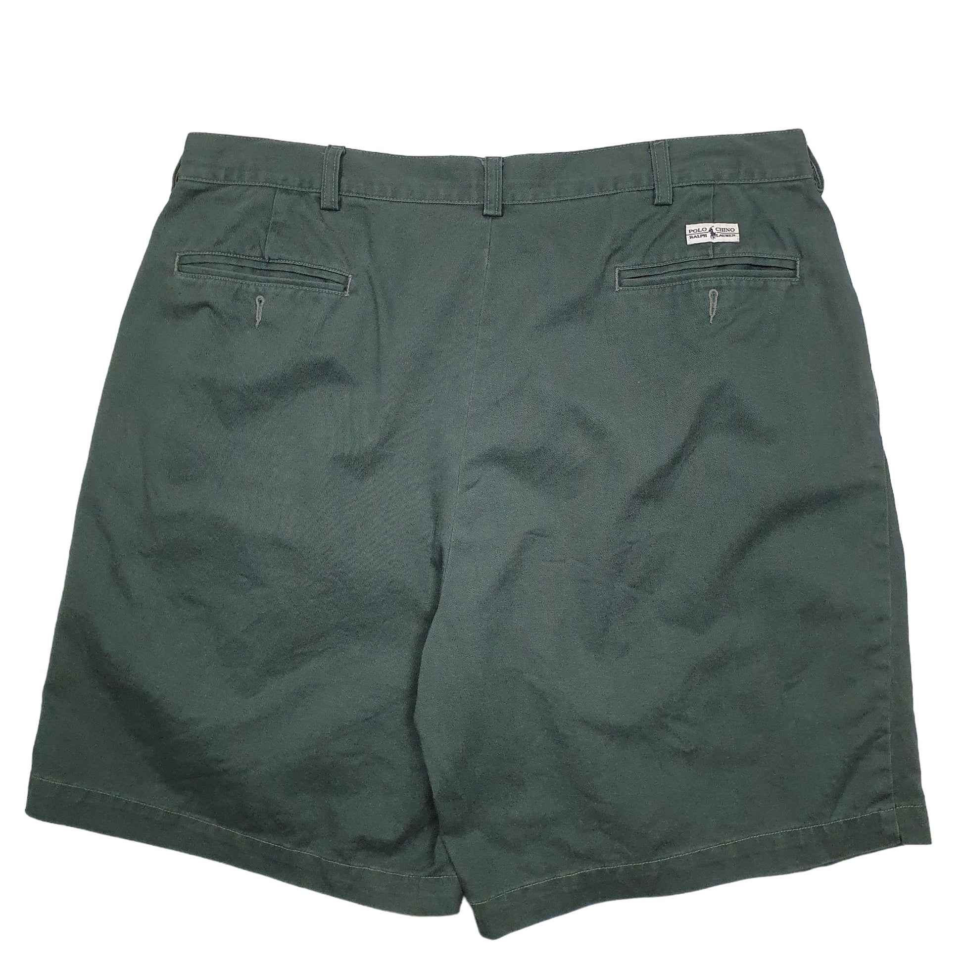 Mens Green Polo Ralph Lauren Pleated Chino Shorts