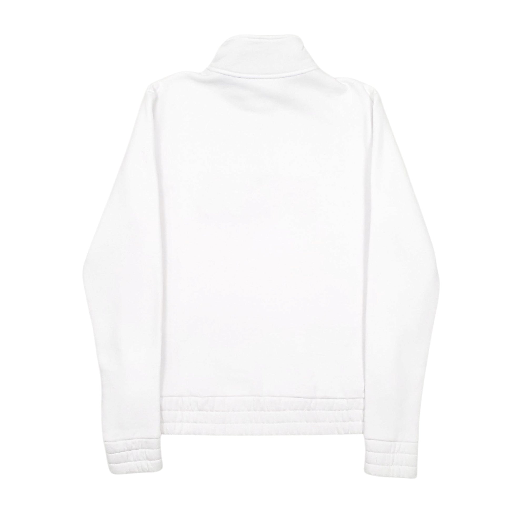 Womens White Fila Spellout Quarter Zip Jumper